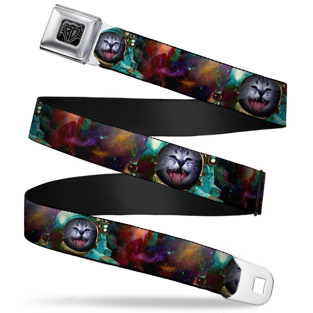 6962 Seatbelt Belt - Astronaut Cat in Space - 1.0" Wide - 20-36 Inches in
